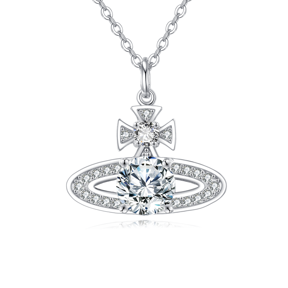 925 Sterling Silver Elegant Zircon Pendant Necklace With Matching Rings: Timeless Luxury Jewelry