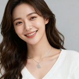 925 Sterling Silver Elegant Silver Unicorn Pendant Necklace With Moissanite Accents