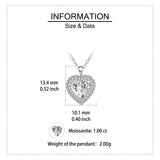925 Sterling Silver Elegant Heart-shaped Moissanite Pendant Necklace In Plated with White Gold