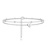 Sterling Silver 26 initials Single Layer Charm Anklet