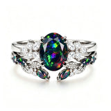 Sterling Silver 10K  14K  18K  Gold Personalized Engraved Black Opal Engagement Wedding Promise Ring for Her