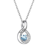Sterling Silver Personalized  Birthstone Infinity Necklace for Women