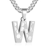 14K Gold Plated Soccer Initial Pendant Necklace for Men