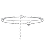 Sterling Silver 26 initials Single Layer Charm Anklet