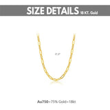 18K Solid Gold Paperclip Chain Necklace Paperclip Chain Necklace For Women Girls Gift