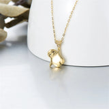 14K Gold Penguin with Heart Pendant Necklace