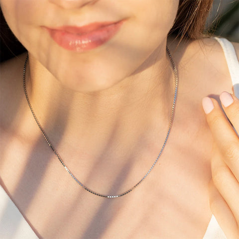 Sterling Silver 0.8mm Box Chain Necklace