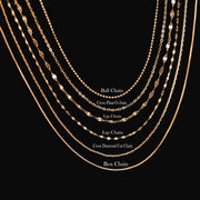 14KGold Cross Diamond Cut Flash O Lips Chain