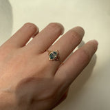 Natural Moss Agate Engagement Ring Vintage 925 Sterling Silver Gold Solitaire Rings Promise Jewelry Gift for Women