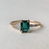 10K 14k 18K Gold Vintage Emerald Wedding Ring