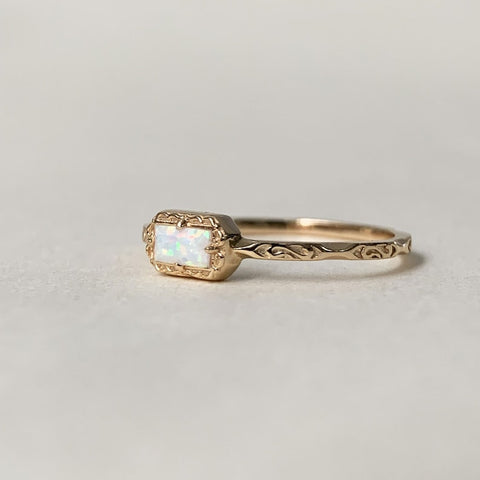 Sterling Silver Natural Moss Agate Wedding Ring with Opal, Blue Topaz, Baguette, and Cubic Zirconia