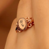 925 Silver Birth Flower Personalized Birth Flower Ring Custom Ring Special Gift Jewelry for Women