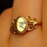 Gifts for Her Sterling Silver Hummingbird Ring Animal Ring Hummingbird Jewelry for Women