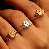 925 Silver Birth Flower Personalized Birth Flower Ring Custom Ring Special Gift Jewelry for Women