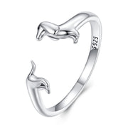 Sterling Silver Dachshund Adjustable Animal Ring