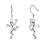 Sterling Silver Highland Cow Squirrel Cat Frog Dangle Earrings