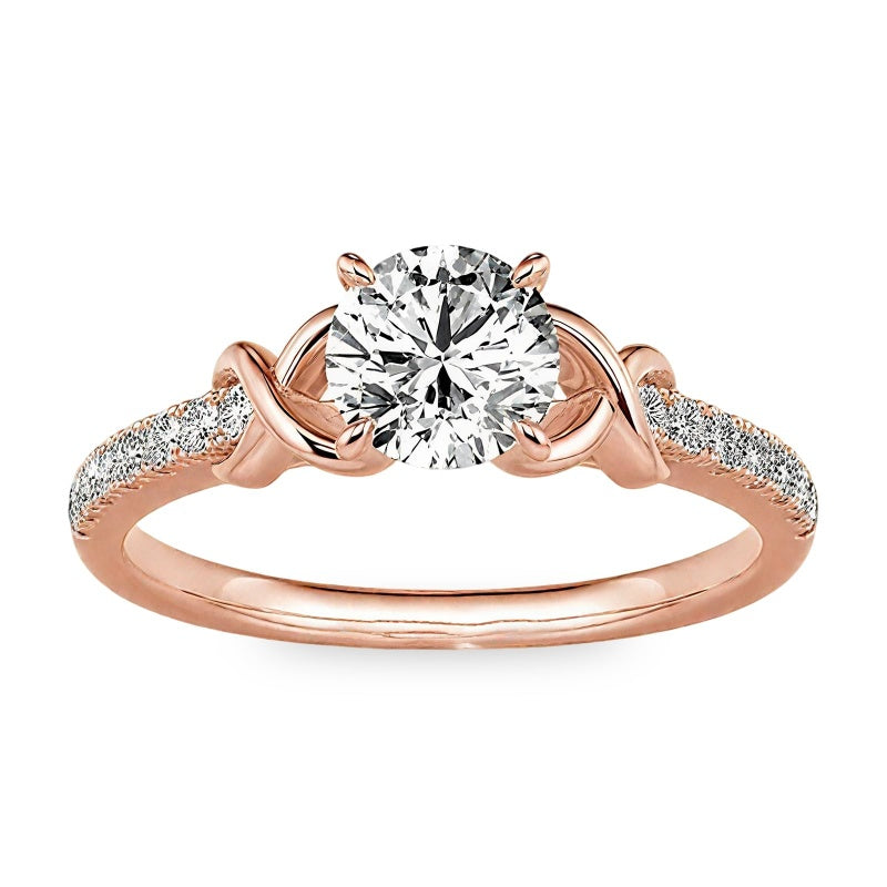 Sterling Silver 10K 14K 18K Gold Personalized Engraved 1-3 Carat Round Moissanite   Anniversary  Engagement Ring