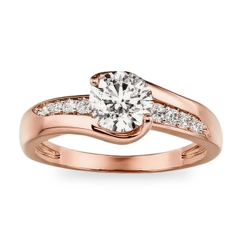 Sterling Silver 10K 14K 18K Gold Personalized Engraved 1-3 Carat Round Moissanite   Anniversary  Engagement Ring