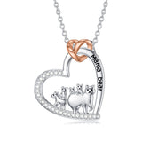 Sterling Silver Mama Bear with 1 2 3 4 5 Cubs Pendant Necklace