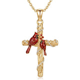14K Gold Plated Cross Pendant Necklace Faith Jewelry Gift for Women