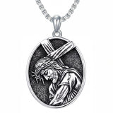 Sterling Silver Praying Hands Angel Sword Wing Cross Pendant Necklace Religious Gifts for Men