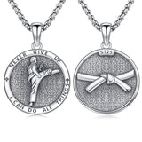 Sterling Silver Baseball Basketball Softball Soccer Pendant Necklace Engraved with Never Give up I Can Do All Things