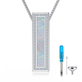 925  Silver Opal Urn Necklace for Ashes Cremation Jewelry Cremation Keepsake Memorial Pendant  Gifts for Women Men