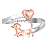 Sterling Silver Dachshund Open Rings