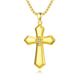 Cross Pendant Necklace  14K Gold Plated Christian Faith Jewelry