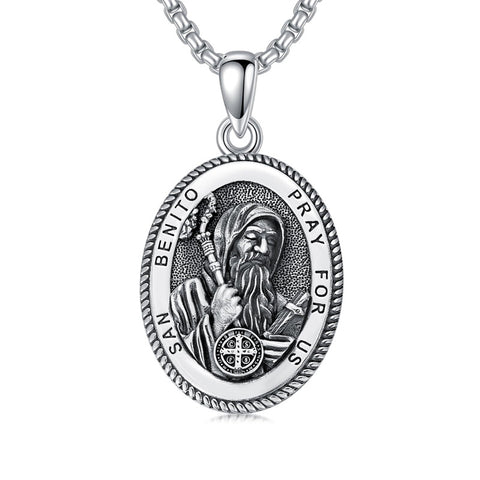 Sterling Silver Saint Joseph St Michael Saint Peter Saint Christopher Religious Pendant Necklace