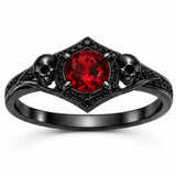 Sterling Silver 10K 14K 18K Gold Personalized Gothic Skull Ring Exquisite Spooky Jewelry for Halloween Lovers