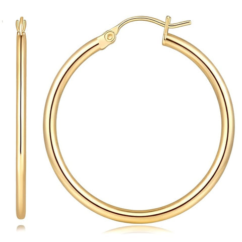 14K Gold Plated  Hoop Earrings for Women