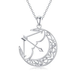 Sterling Silver Bow and Arrow Artemis Pendant Necklace