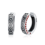 925 Sterling Silver Viking Celtic Knot  Hoop Earrings