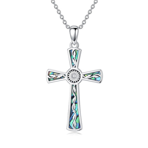 Sterling Silver Abalone Shell Dragonfly Plumeria Rose Sunflower Pendant Necklace