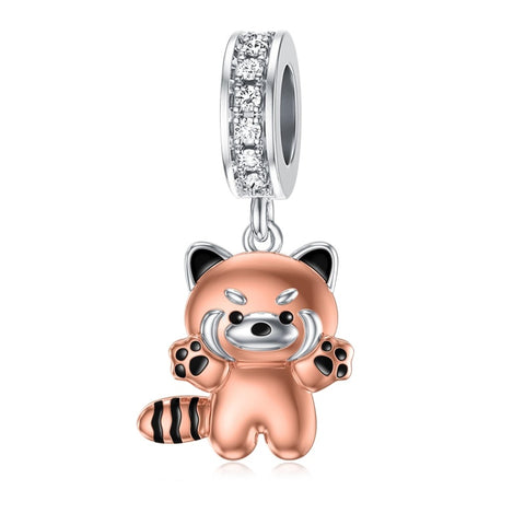 Sterling Silver Lion Red Panda Fox Bear Capybara Charm Beads Christmas Birthday Gift