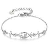 Sterling Silver Dragonfly Butterfly Cardinal Hummingbird Jesus Fish Lotus Daisy Sunflower Rose Faith Cross Bracelet