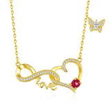 14K Gold Plated Birthstone Infinity Butterfly Necklace for Women