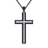 Sterling Silver Cross Religious Necklace for Men