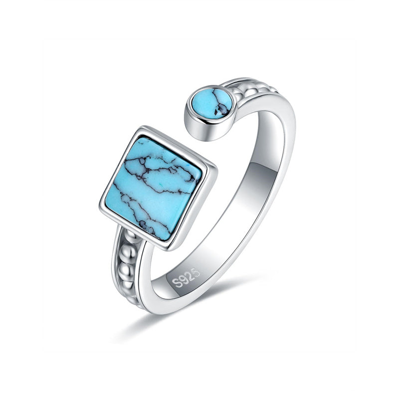 Sterling Silver Turquoise Adjustable  Rings for Women