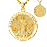 Patron Saint Medal Gold Plated Catholic Pendant Christian Religious Necklace Amulet Jewelry