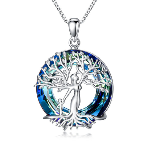 Sterling Silver Tree of Life Necklace Mother Daughter Mother Son Pendant Necklace Gift for Mother's Day Christmas