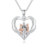 Sterling Silver Tree of Life Father Daughter Sister Pendant Necklace for Women Christmas Gift