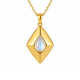 14K Gold Plated Bohemian Teardrop Pendant Necklace for Women