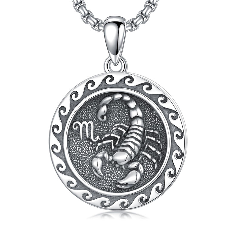 Sterling Silver 12 Zodiac Astrology Horoscope Pendant Necklace