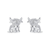 Highland Cow Dangle Earrings 925 Sterling Sliver Cow Drop Earrings Christmas gift for Women Girls