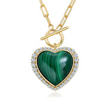 Sterling SilverTurquoise Red Coral Lapis Lazuli Malachite Paperclip Chain Necklace