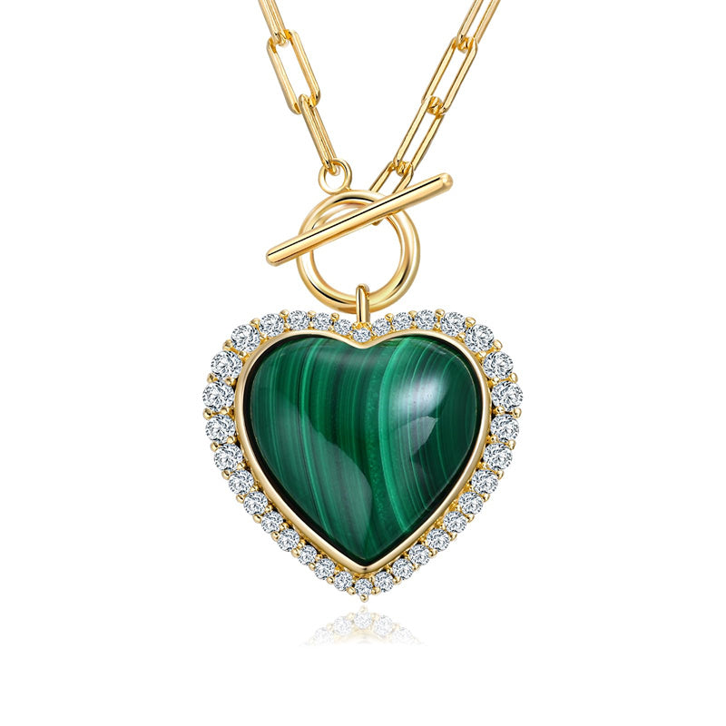 Sterling SilverTurquoise Red Coral Lapis Lazuli Malachite Paperclip Chain Necklace