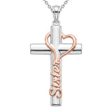 Sterling Silver Cross Pendant Necklace Christian Religious Jewelry Gifts for Anniversary