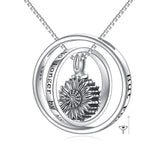 Sterling Silver Sunflower Rose Dog Paw Tree of life Urn Necklace for Ashes